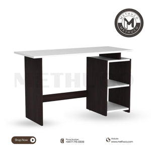 Compact Study & Office Table – 40”x20”x30” with Side Storage Shelves