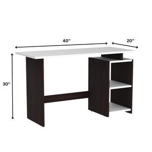 Compact Study & Office Table – 40”x20”x30” with Side Storage Shelves
