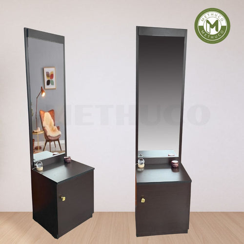 Compact Dressing Table with 66” Mirror & Storage Cabinet