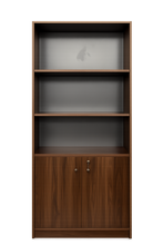 Load image into Gallery viewer, Book Rack 72×32×12 – Tall Bookshelf with Shelves &amp; Two-Door Base Cabinet | Methuco