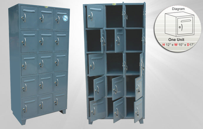 Workmen Locker – 15 Compartment Steel Storage Cabinet