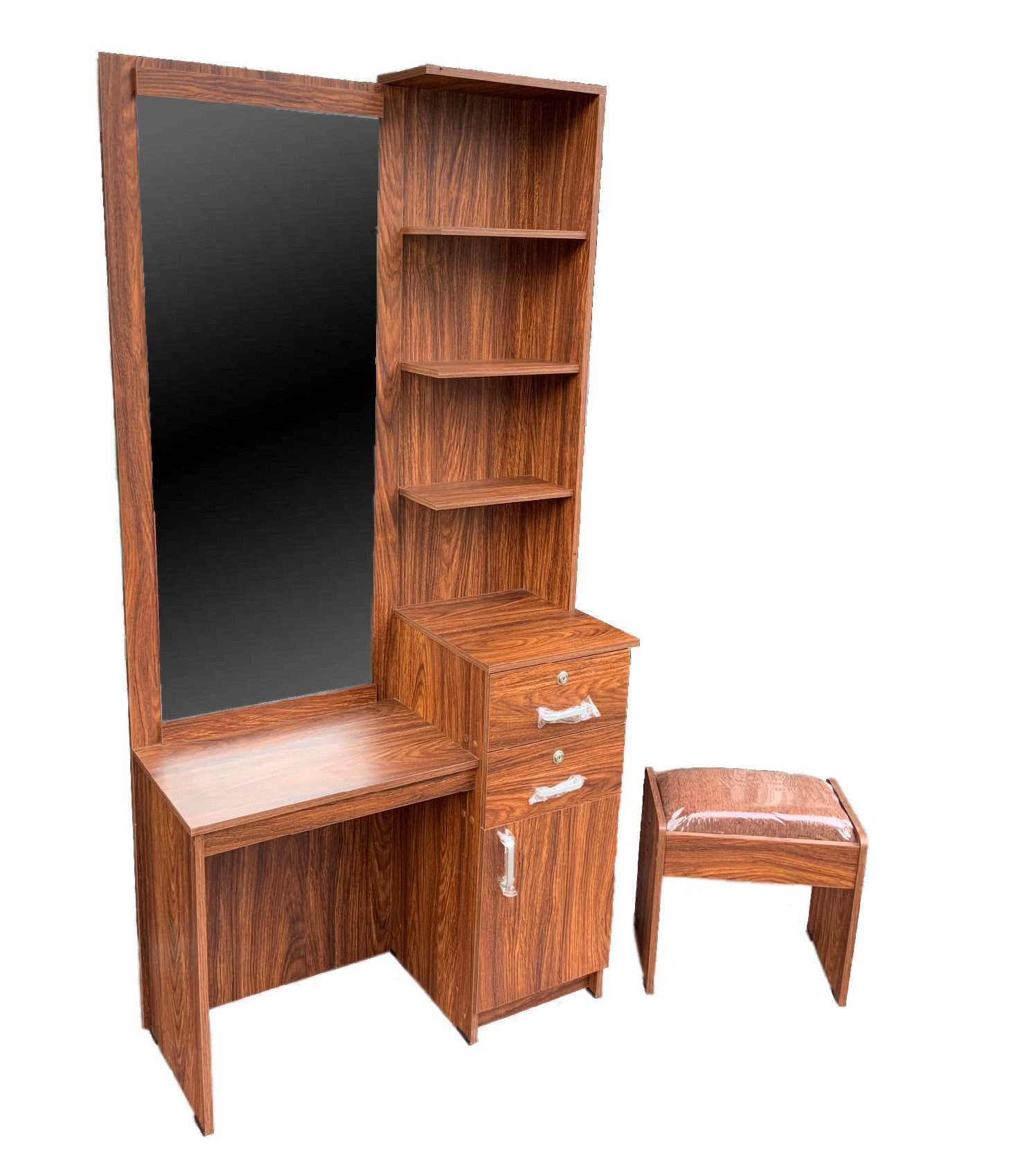 dressing table design in sri lanka Wooden Teak Dressing Table With Mirror with cushion stool - HandyBuy.lk